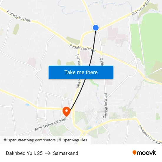 Dakhbed Yuli, 25 to Samarkand map