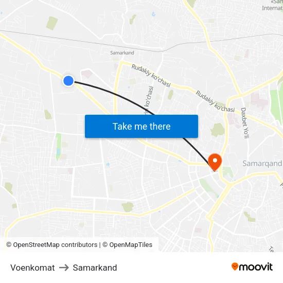 Voenkomat to Samarkand map