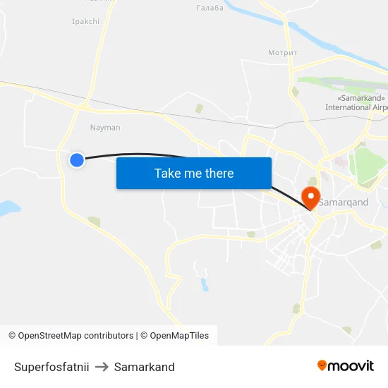 Superfosfatnii to Samarkand map
