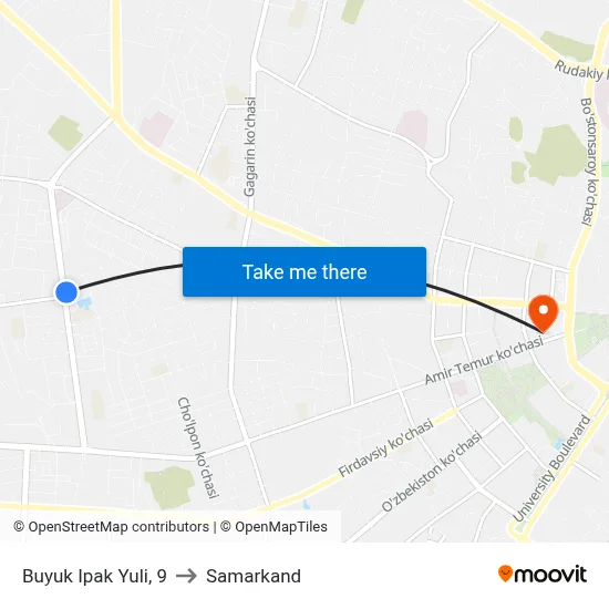 Buyuk Ipak Yuli, 9 to Samarkand map