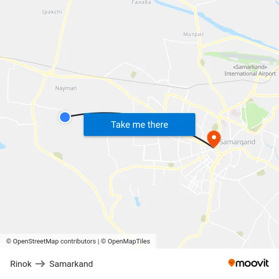 Rinok to Samarkand map