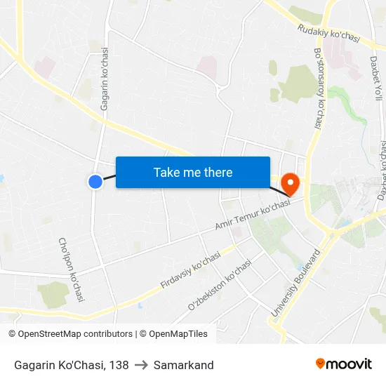 Gagarin Ko'Chasi, 138 to Samarkand map