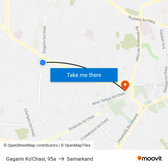 Gagarin Ko'Chasi, 95a to Samarkand map