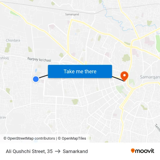 Ali Qushchi Street, 35 to Samarkand map