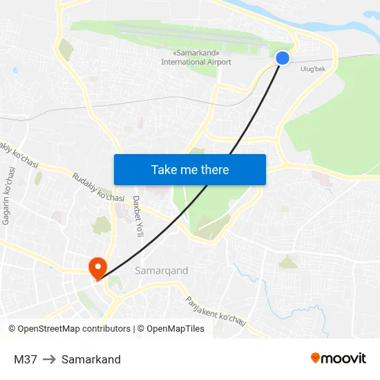 M37 to Samarkand map