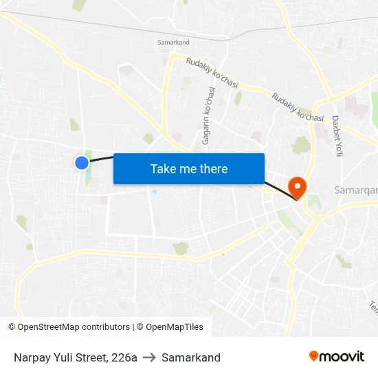 Narpay Yuli Street, 226a to Samarkand map