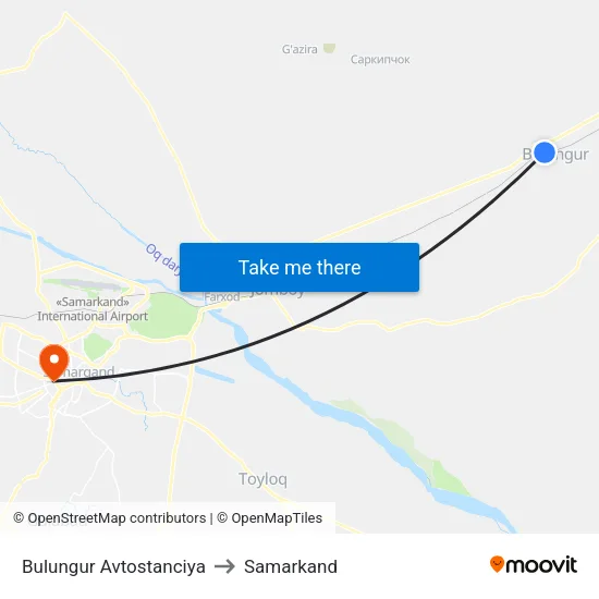 Bulungur Avtostanciya to Samarkand map