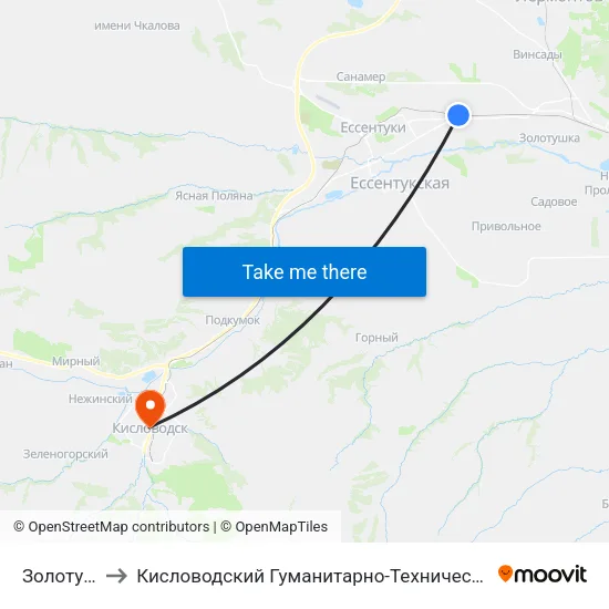 Золотушка to Кисловодский Гуманитарно-Технический Институт map