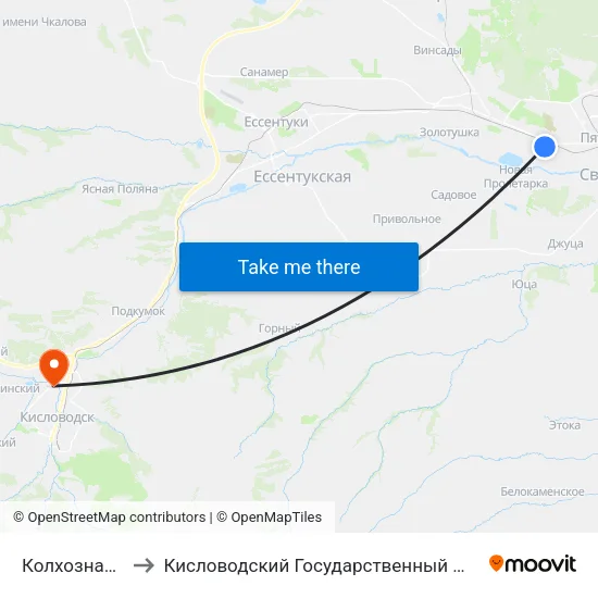 Колхозная Площадь to Кисловодский Государственный Многопрофильный Техникум map