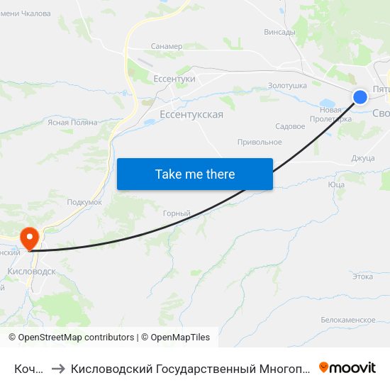 Кочубея to Кисловодский Государственный Многопрофильный Техникум map