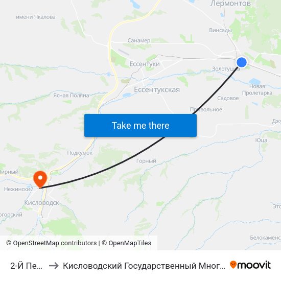 2-Й Переулок to Кисловодский Государственный Многопрофильный Техникум map