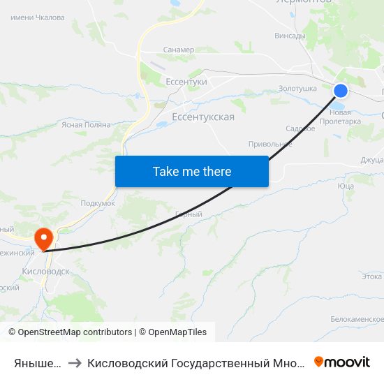Янышевского to Кисловодский Государственный Многопрофильный Техникум map