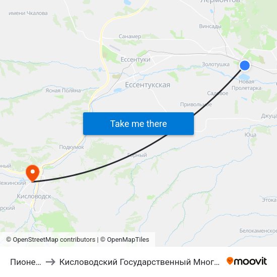 Пионерская to Кисловодский Государственный Многопрофильный Техникум map