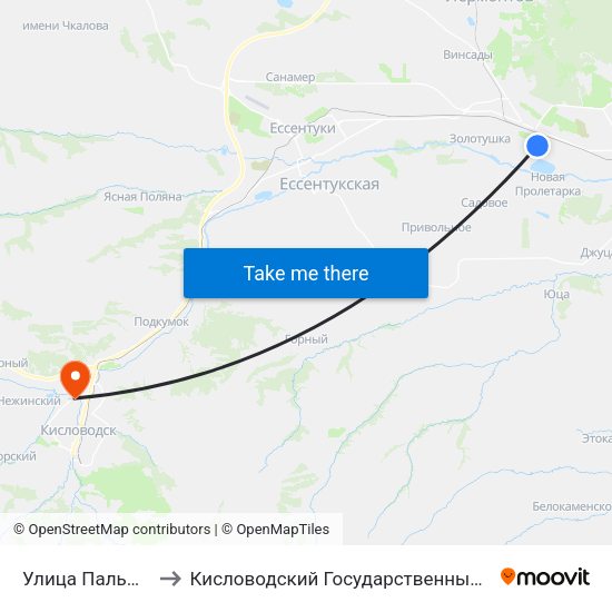 Улица Пальмиро Тольятти to Кисловодский Государственный Многопрофильный Техникум map