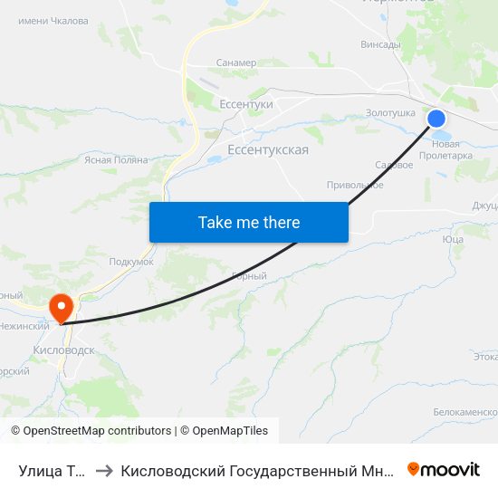 Улица Тольятти to Кисловодский Государственный Многопрофильный Техникум map