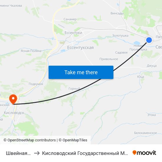 Швейная Фабрика to Кисловодский Государственный Многопрофильный Техникум map