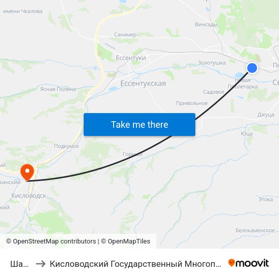 Шатило to Кисловодский Государственный Многопрофильный Техникум map