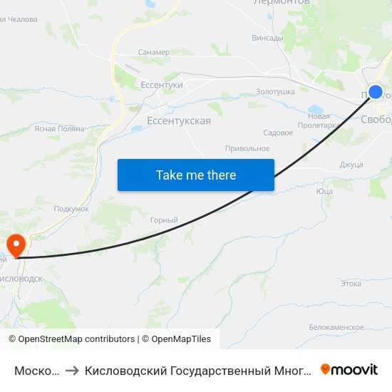 Московская to Кисловодский Государственный Многопрофильный Техникум map