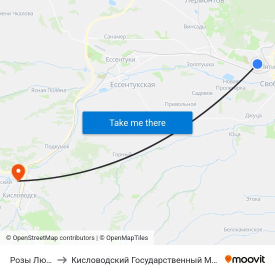 Розы Люксембург to Кисловодский Государственный Многопрофильный Техникум map