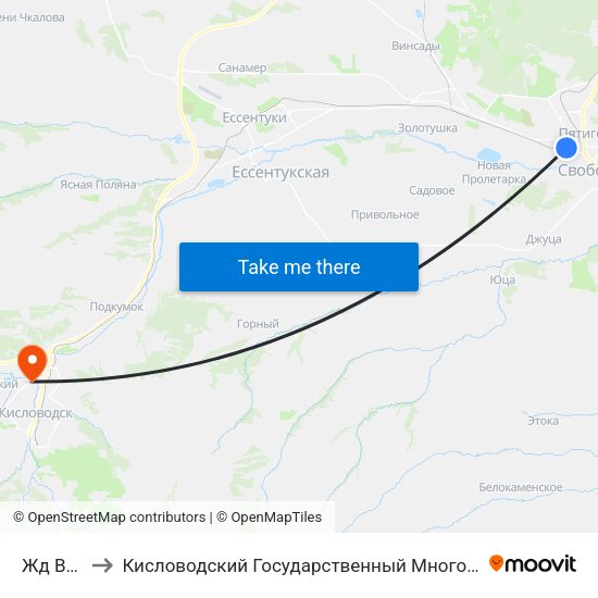 Жд Вокзал to Кисловодский Государственный Многопрофильный Техникум map