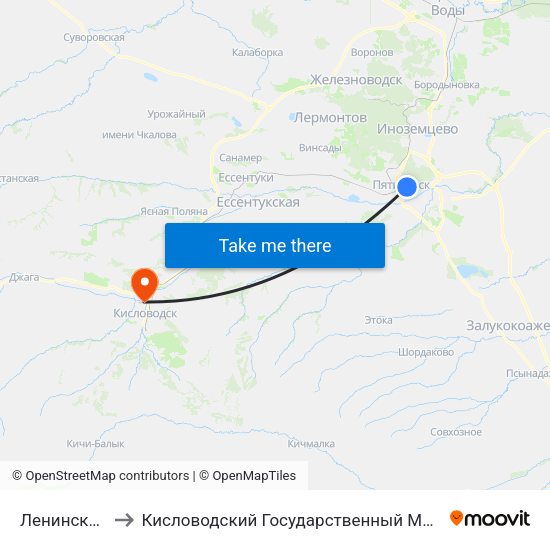 Ленинские Скалы to Кисловодский Государственный Многопрофильный Техникум map