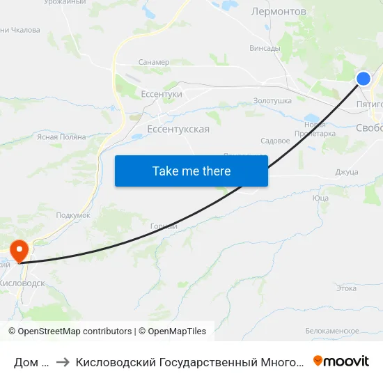Дом № 90 to Кисловодский Государственный Многопрофильный Техникум map