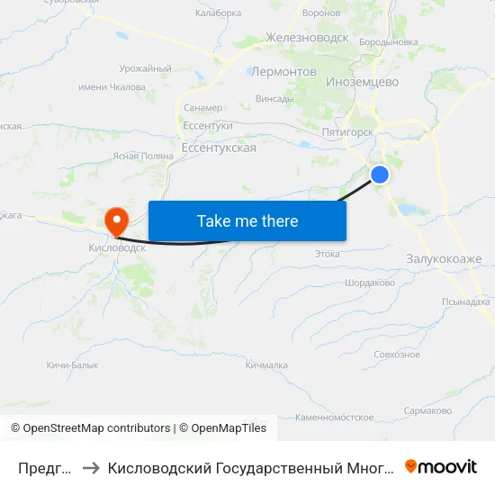 Предгорный to Кисловодский Государственный Многопрофильный Техникум map