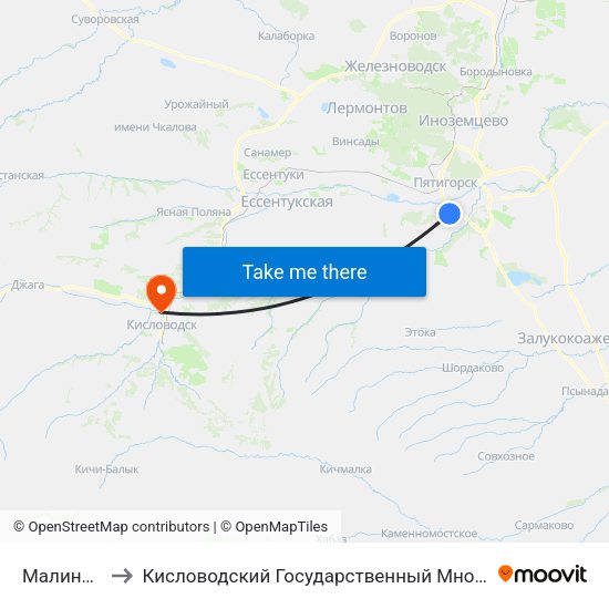 Малиновского to Кисловодский Государственный Многопрофильный Техникум map