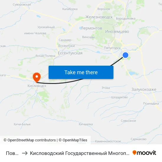 Поворот to Кисловодский Государственный Многопрофильный Техникум map