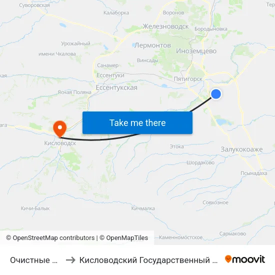 Очистные Сооружения to Кисловодский Государственный Многопрофильный Техникум map