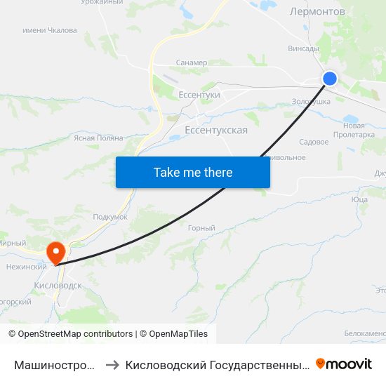 Машиностроительный Завод to Кисловодский Государственный Многопрофильный Техникум map