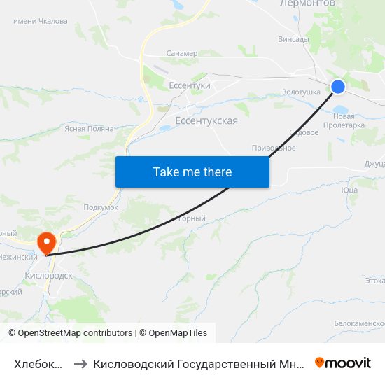 Хлебокомбинат to Кисловодский Государственный Многопрофильный Техникум map