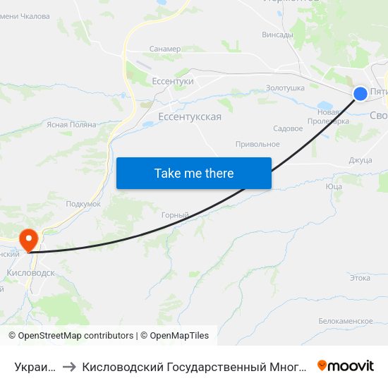 Украинская to Кисловодский Государственный Многопрофильный Техникум map
