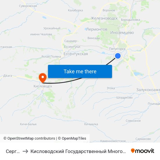 Сергеева to Кисловодский Государственный Многопрофильный Техникум map