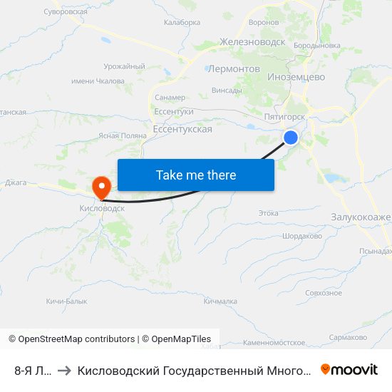 8-Я Линия to Кисловодский Государственный Многопрофильный Техникум map
