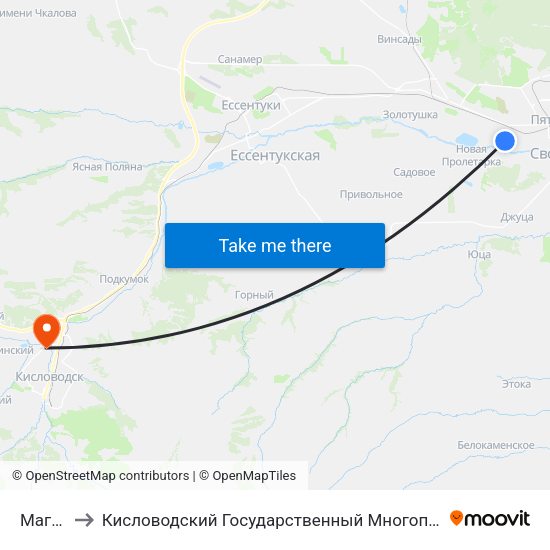 Магазин to Кисловодский Государственный Многопрофильный Техникум map