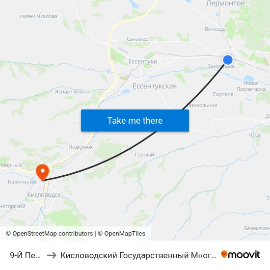 9-Й Переулок to Кисловодский Государственный Многопрофильный Техникум map