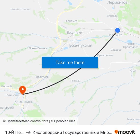 10-Й Переулок to Кисловодский Государственный Многопрофильный Техникум map