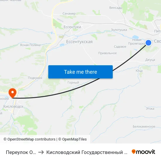 Переулок Островского to Кисловодский Государственный Многопрофильный Техникум map