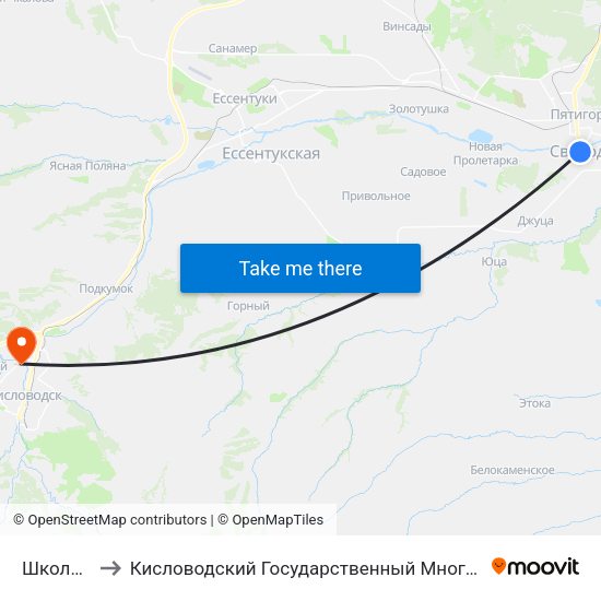 Школа № 25 to Кисловодский Государственный Многопрофильный Техникум map
