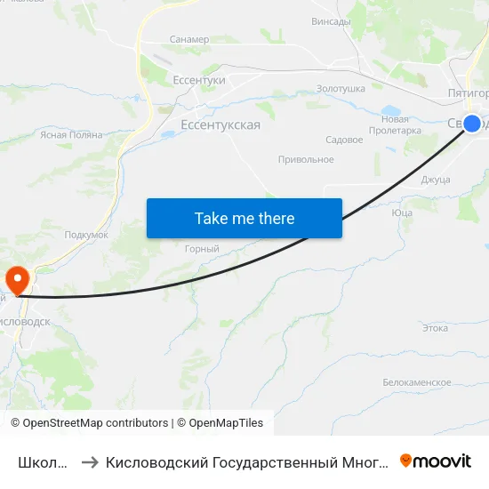 Школа № 25 to Кисловодский Государственный Многопрофильный Техникум map