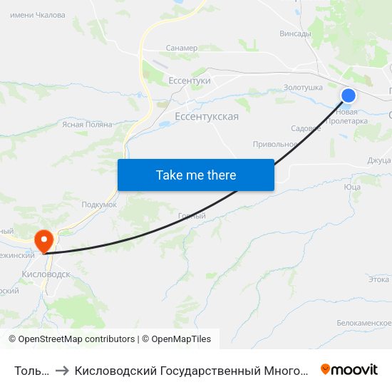 Тольятти to Кисловодский Государственный Многопрофильный Техникум map