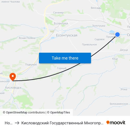 Новая to Кисловодский Государственный Многопрофильный Техникум map