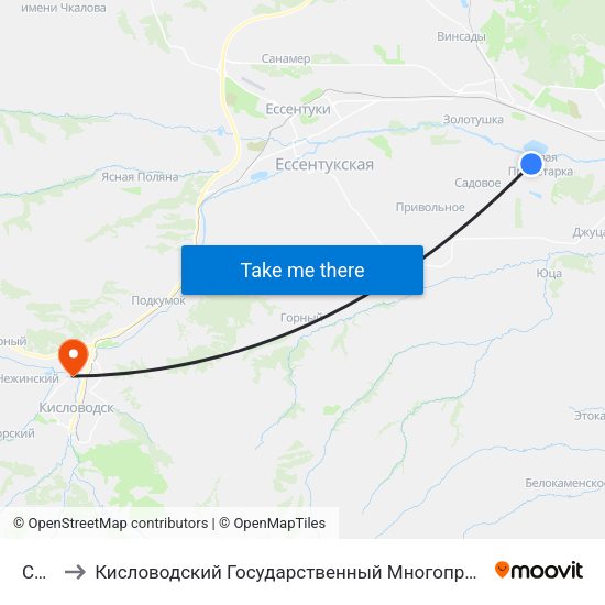 Сады to Кисловодский Государственный Многопрофильный Техникум map