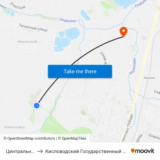 Центральная Усадьба to Кисловодский Государственный Многопрофильный Техникум map