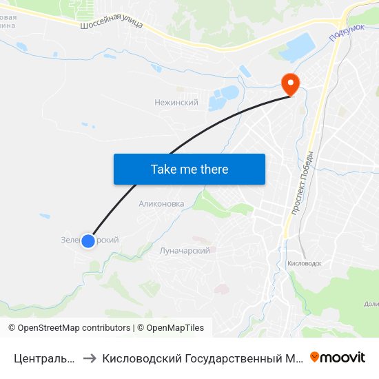 Центральная Улица to Кисловодский Государственный Многопрофильный Техникум map