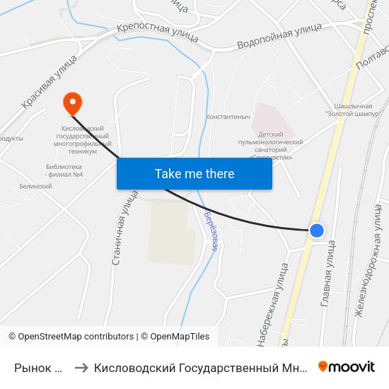 Рынок Минутка to Кисловодский Государственный Многопрофильный Техникум map