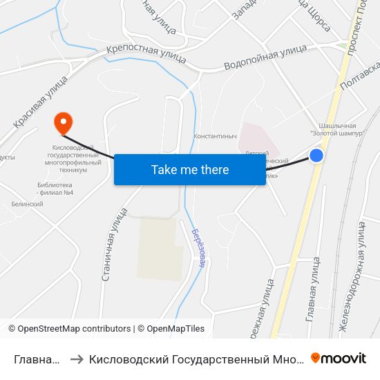 Главная Улица to Кисловодский Государственный Многопрофильный Техникум map