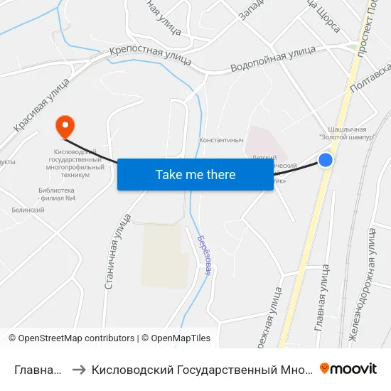 Главная Улица to Кисловодский Государственный Многопрофильный Техникум map