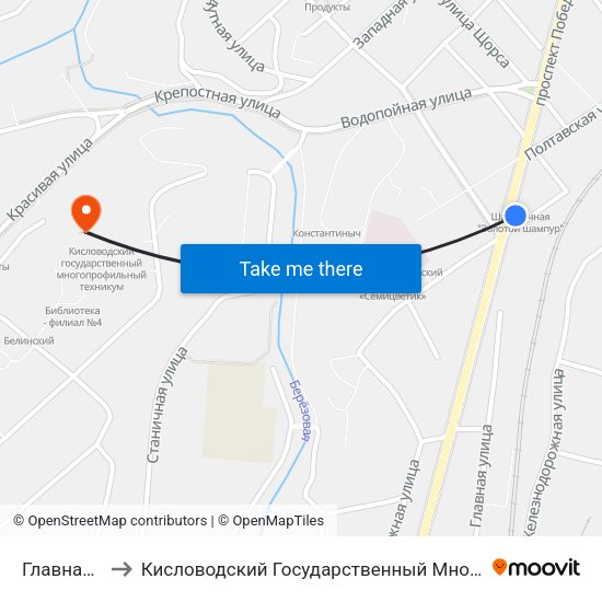 Главная Улица to Кисловодский Государственный Многопрофильный Техникум map